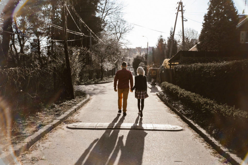 zakochani zachód słońca